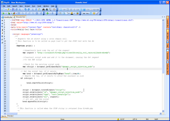 PHP Editor JavaScript - click to enlarge