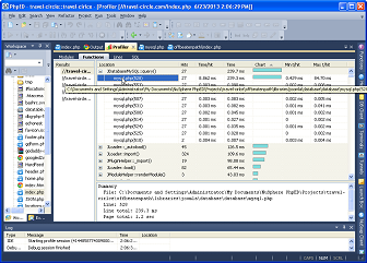 PHP EDITOR SQL Profiler total bottleneck